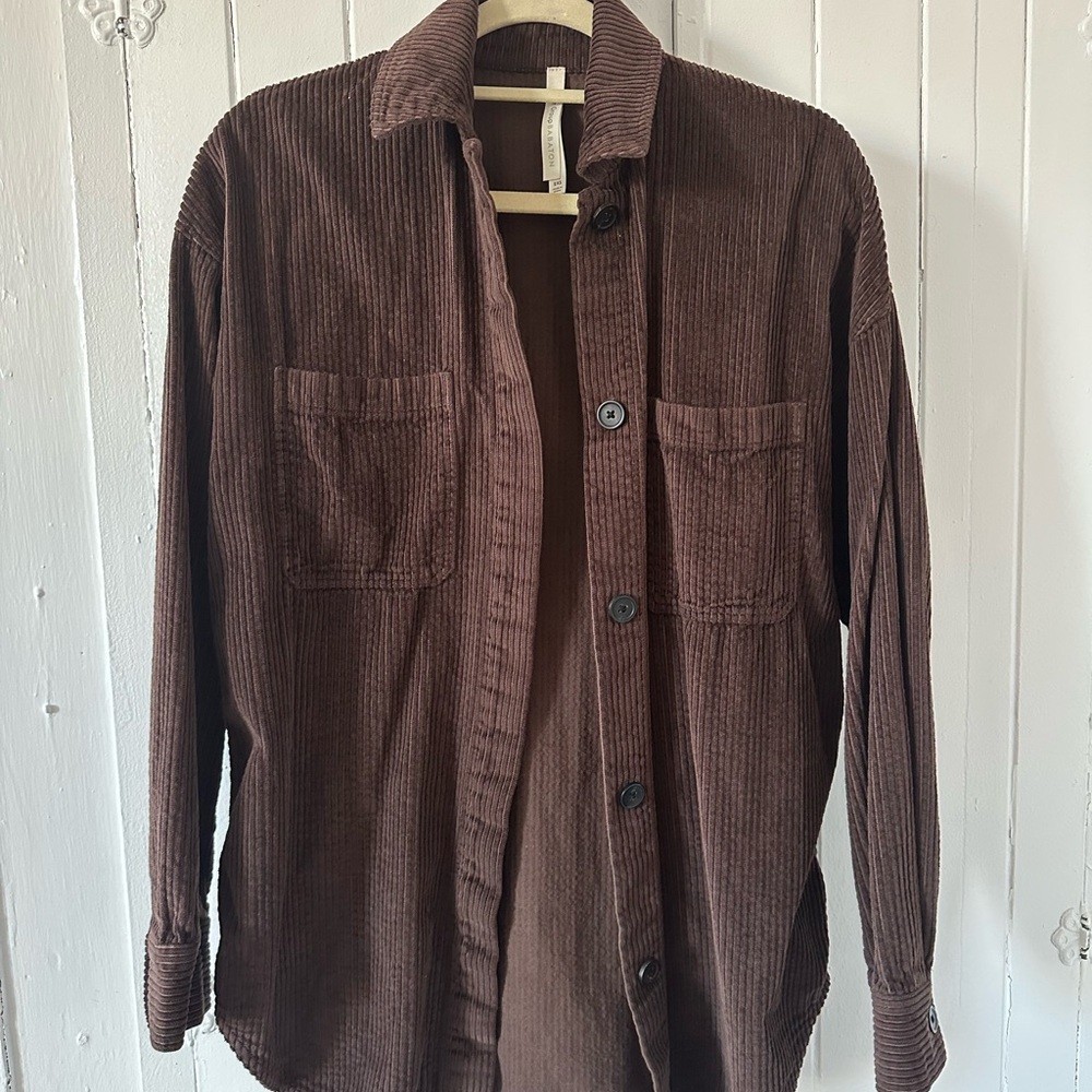 Brown Corduroy Button-Up Shirt